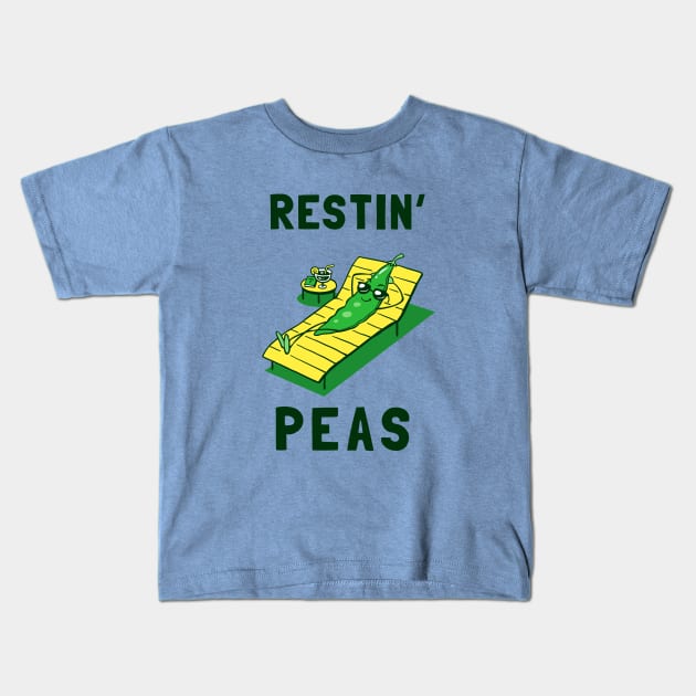 Restin Peas Kids T-Shirt by dumbshirts